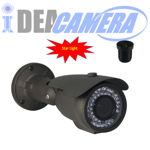 Starlight IP Camera with Audio In,Internal POE,H.265 1920*1080P,VSS Mobile App,P2P