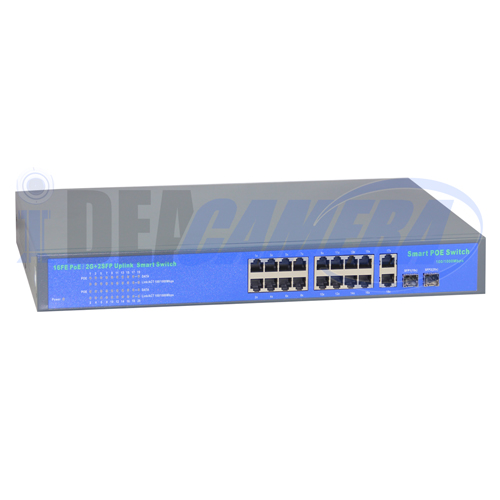 400W Active 16+2+2 10/100/1000 POE Switch, Internal Power.