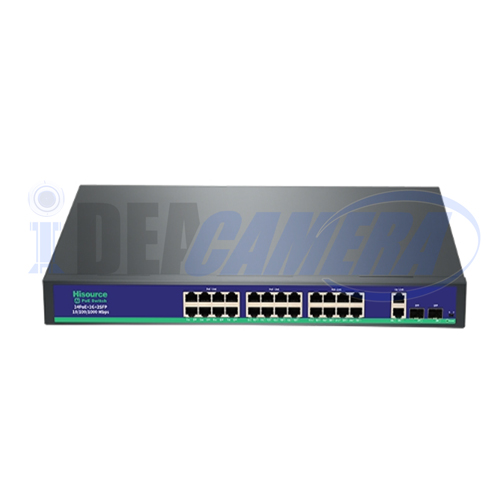 250W 24+2+2 Active 100/1000Mbps POE Switch, Internal Power.